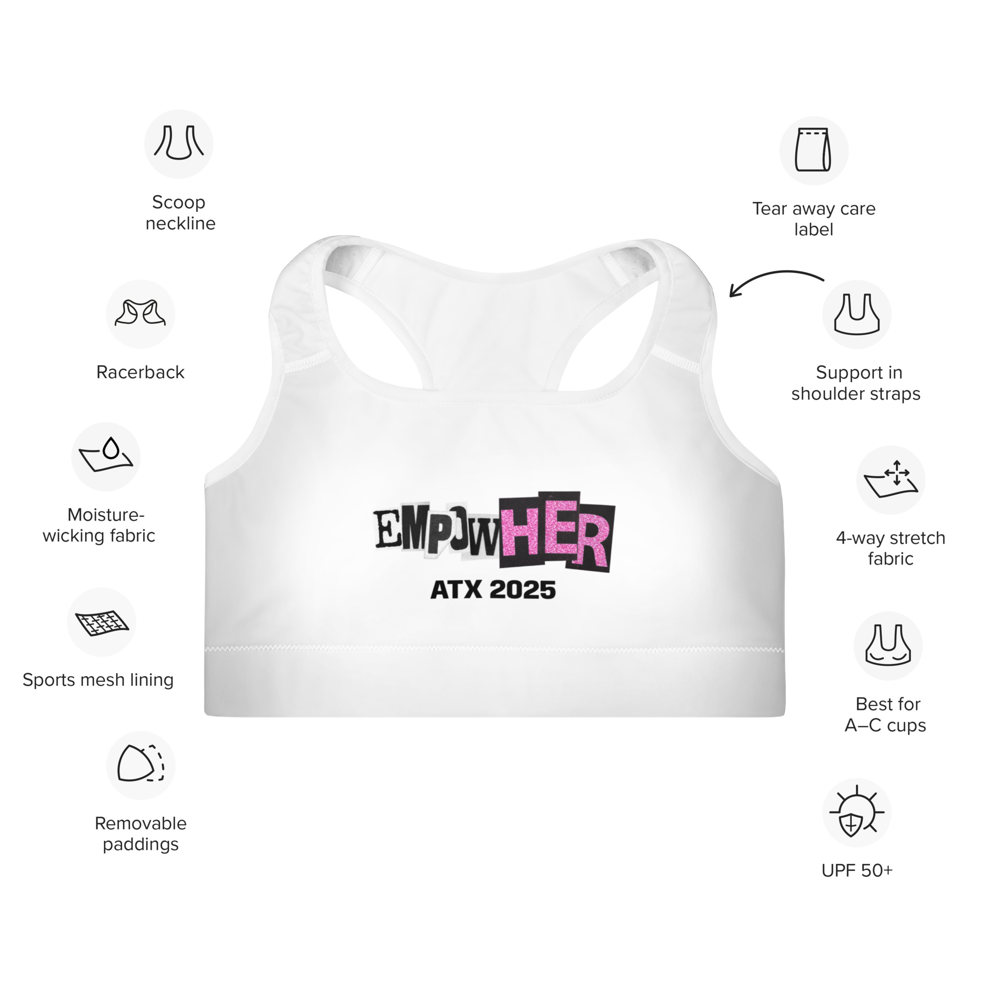 EmpowHER 2025 Padded Sports Bra - Image 3
