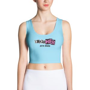 Blue EmpowHER ATX 2025 Sleeveless Crop Top