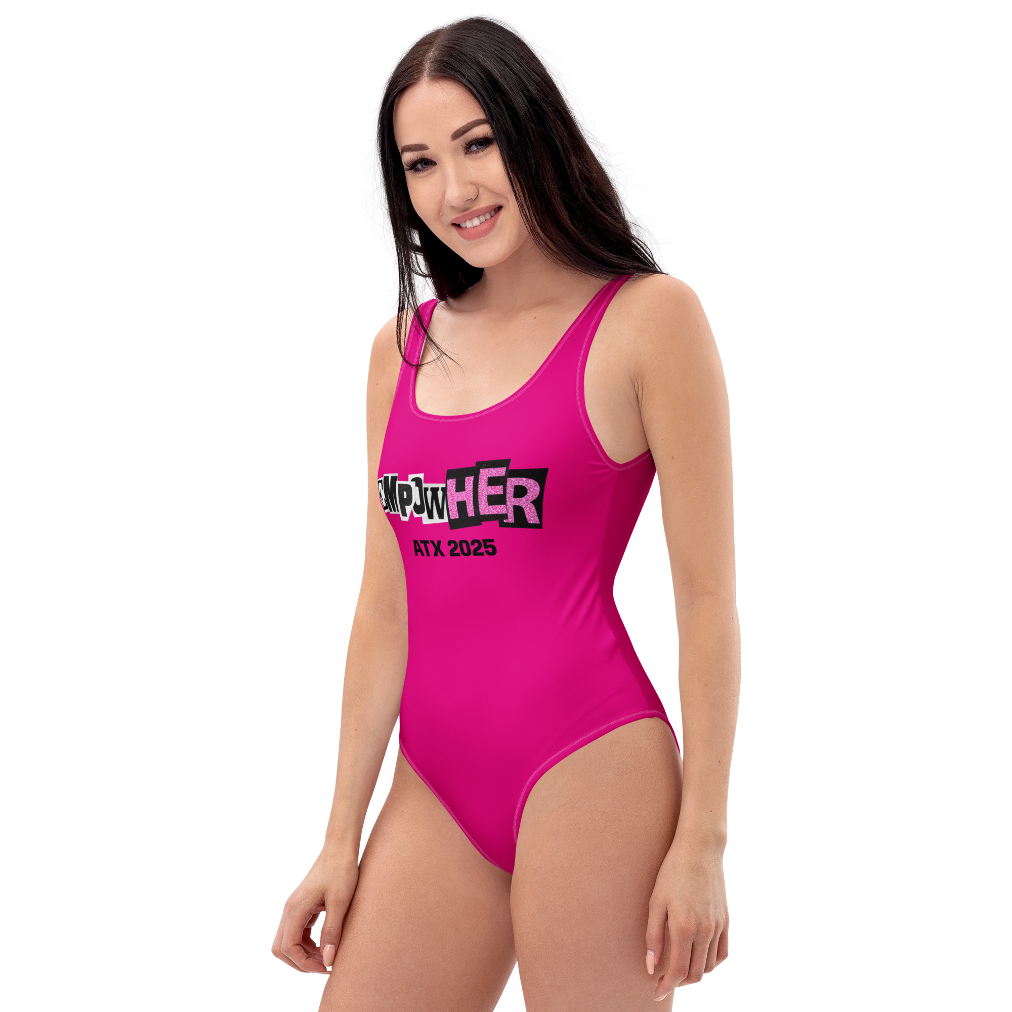 Hot Pink EmpowHER ATX 2025 One-Piece Swimsuit